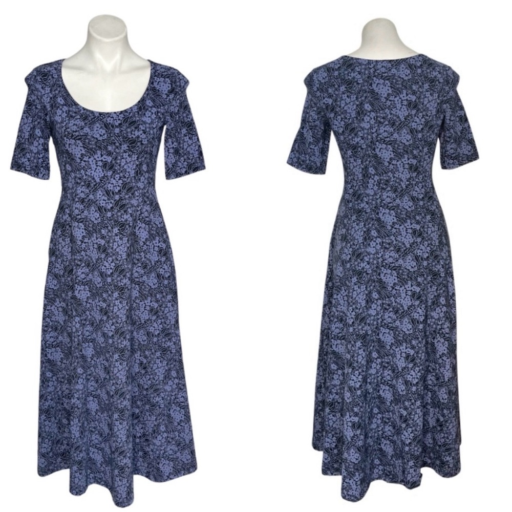 PACT Blue Dress Fit & Flare Signature Scoop Stretch Organic Size Small - Picture 11 of 11